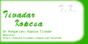 tivadar kopcsa business card